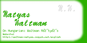 matyas waltman business card